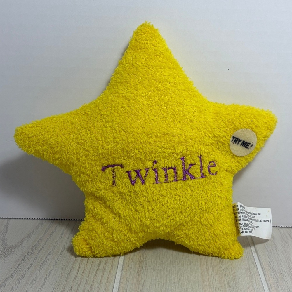Greenbrier International Star Plush Yellow Twinkle Soft Toy Sound button